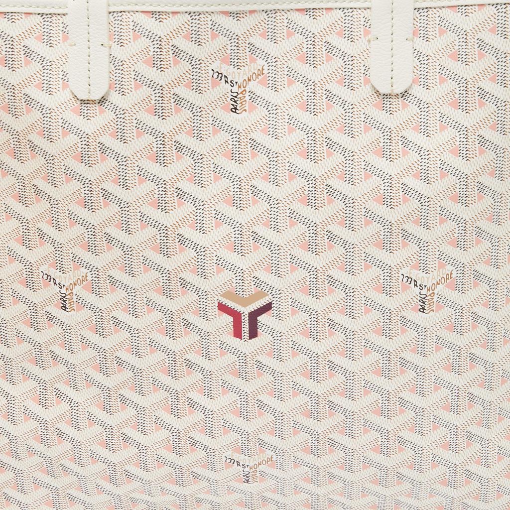 Goyard White/Pink Goyardine Coated Canvas and Leather Saint Louise Claire Voie PM Tote商品第5张图片规格展示