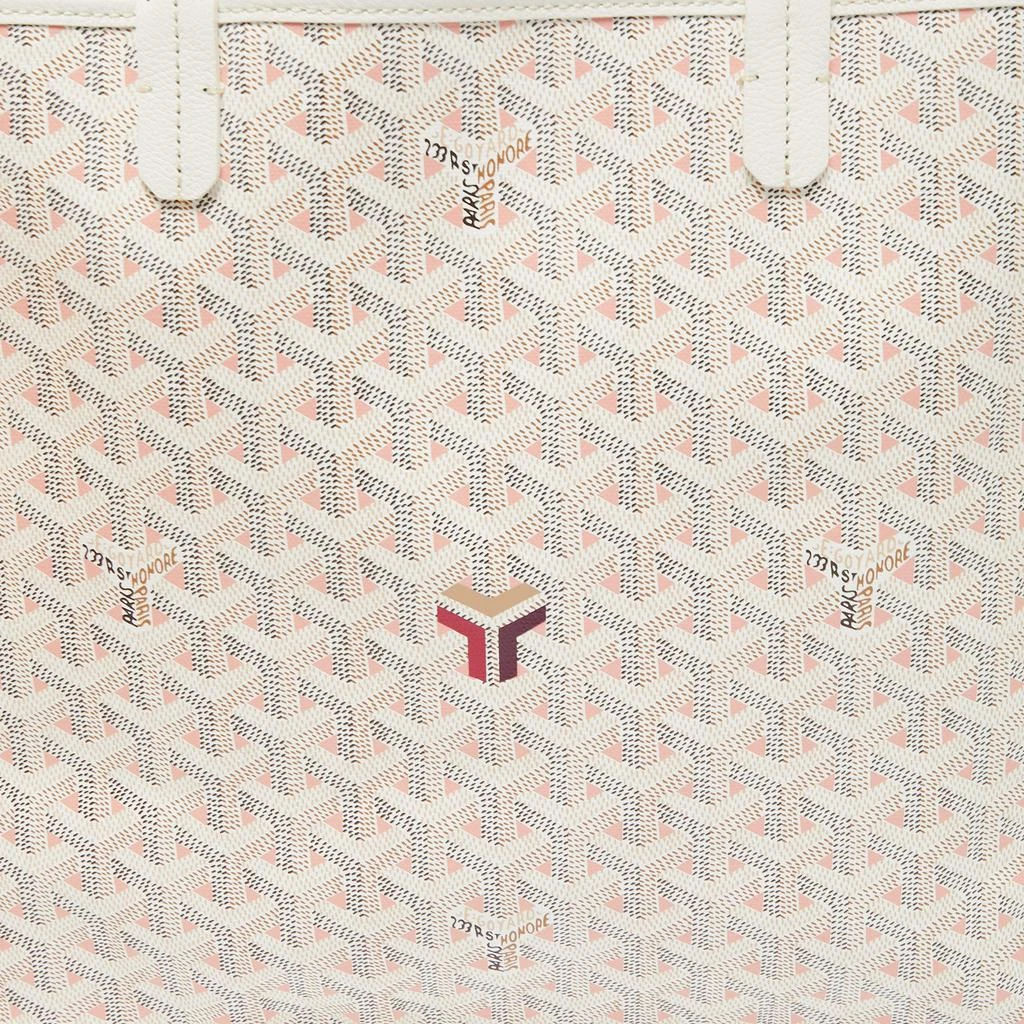 商品Goyard|Goyard White/Pink Goyardine Coated Canvas and Leather Saint Louise Claire Voie PM Tote,价格¥32377,第5张图片详细描述