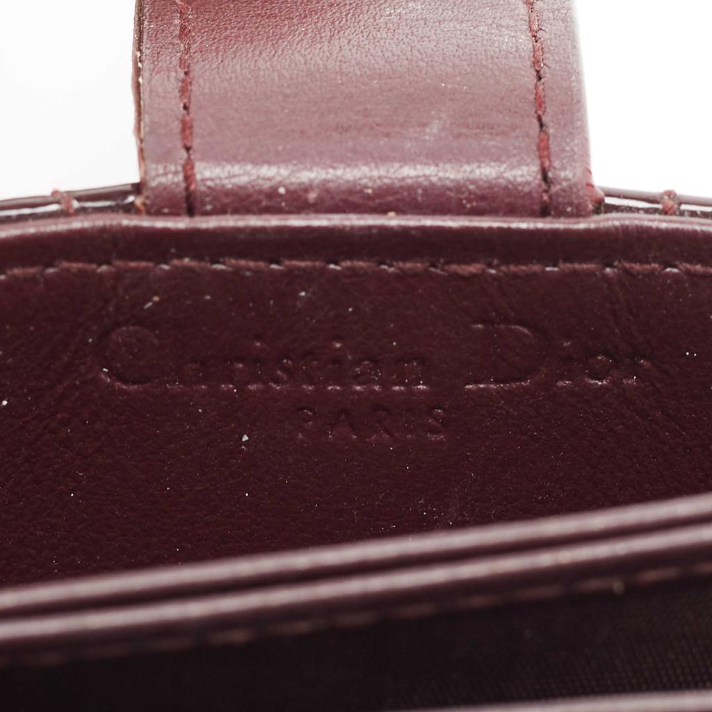 Dior Burgundy Cannage Patent Leather Lady Dior 5 Gusset Card Holder商品第8张图片规格展示