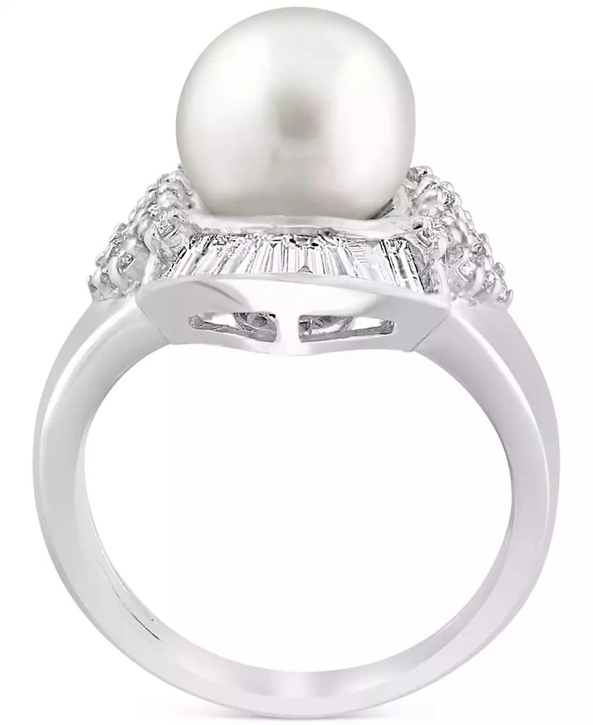 商品Effy|EFFY® Cultured Freshwater Pearl (11mm) & Diamond (1 ct. t.w.) Halo Ring in 14k White Gold,价格¥17654,第4张图片详细描述