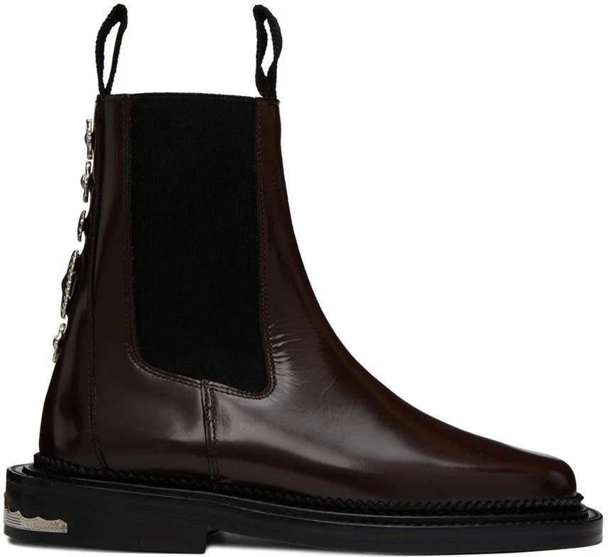 商品Toga Pulla|SSENSE Exclusive Brown Boots,价格¥1797,第1张图片