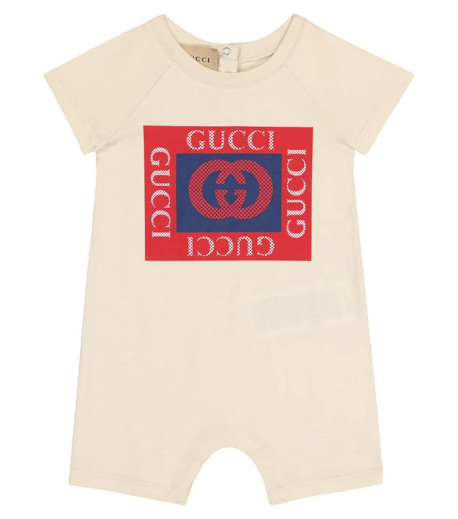 商品Gucci|Baby Logo棉质连身衣,价格¥2201,第1张图片