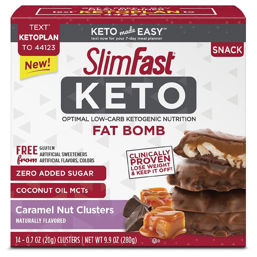 商品SlimFast|Keto Fat Bomb Snack Caramel Nut Clusters,价格¥118,第1张图片