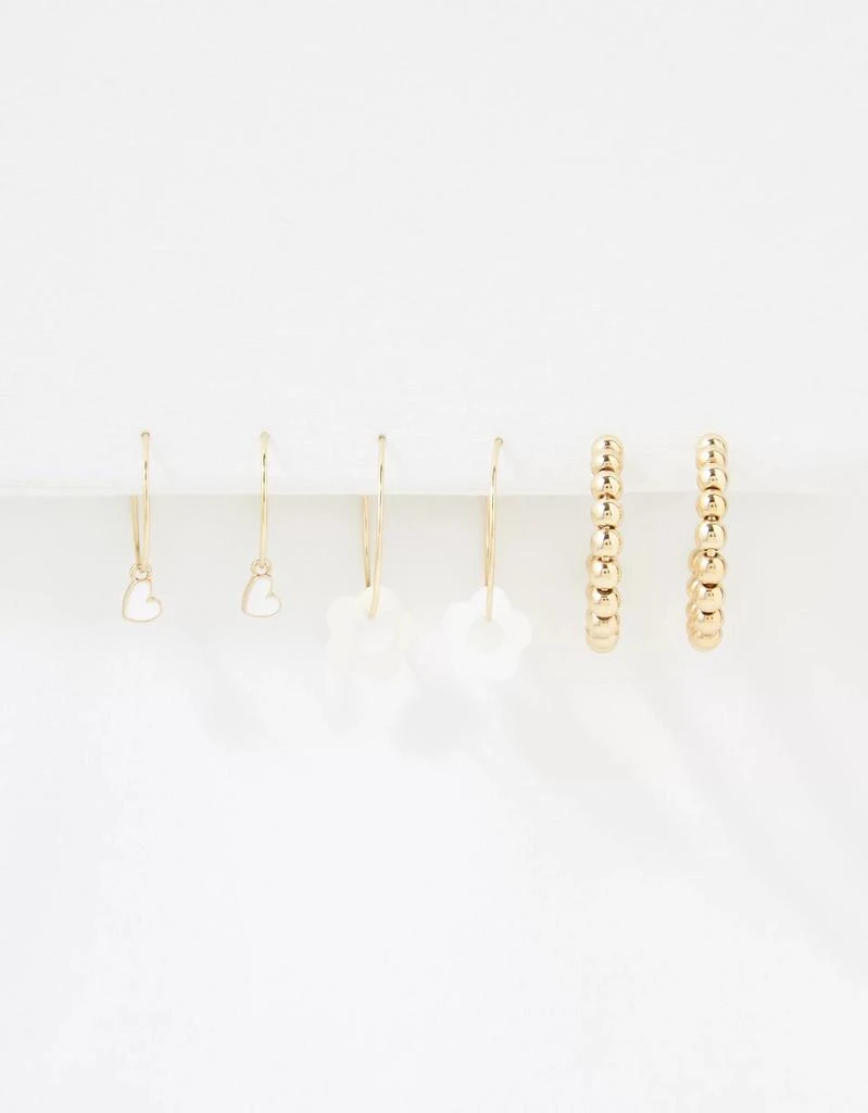 商品AE|AEO Orange Beaded Hoop Earring 6-Pack,价格¥113,第1张图片