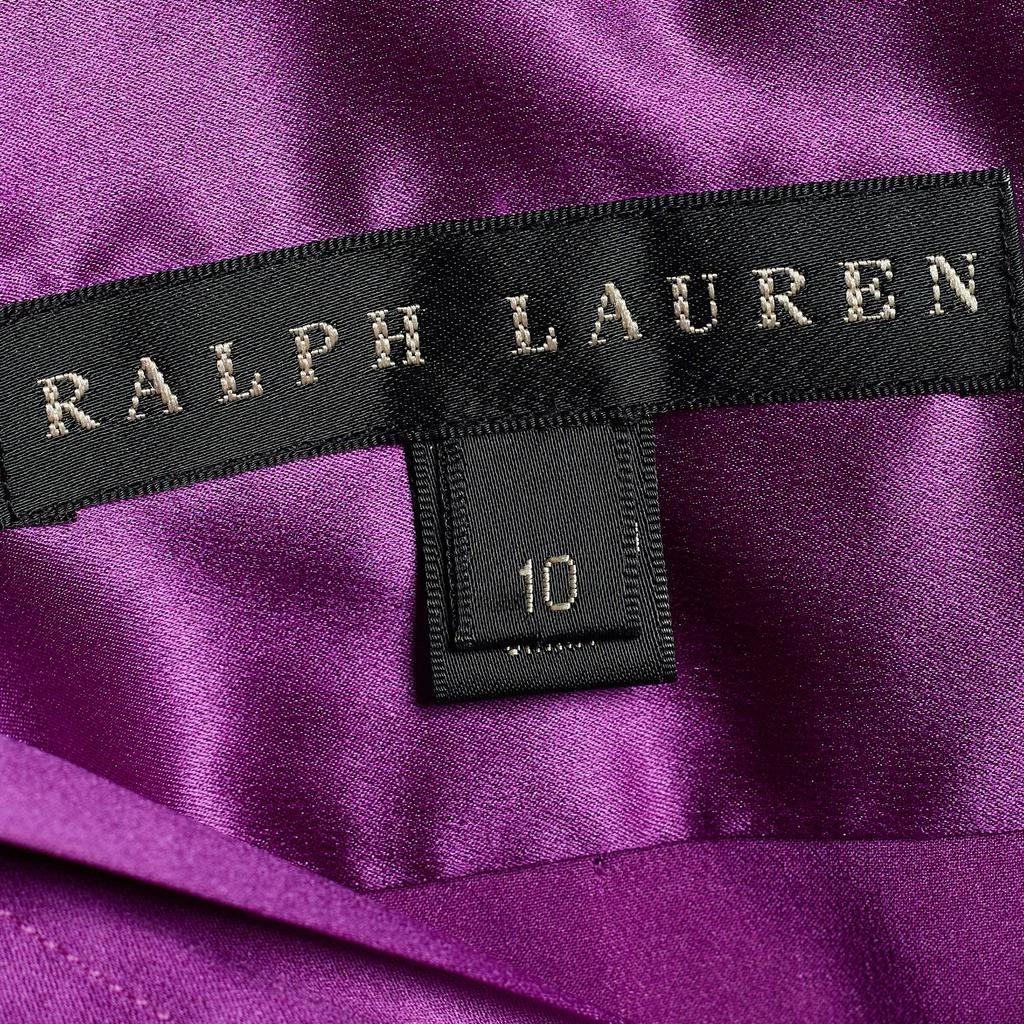 商品[二手商品] Ralph Lauren|Ralph Lauren Purple Satin Silk Button Front Shirt L,价格¥808,第4张图片详细描述