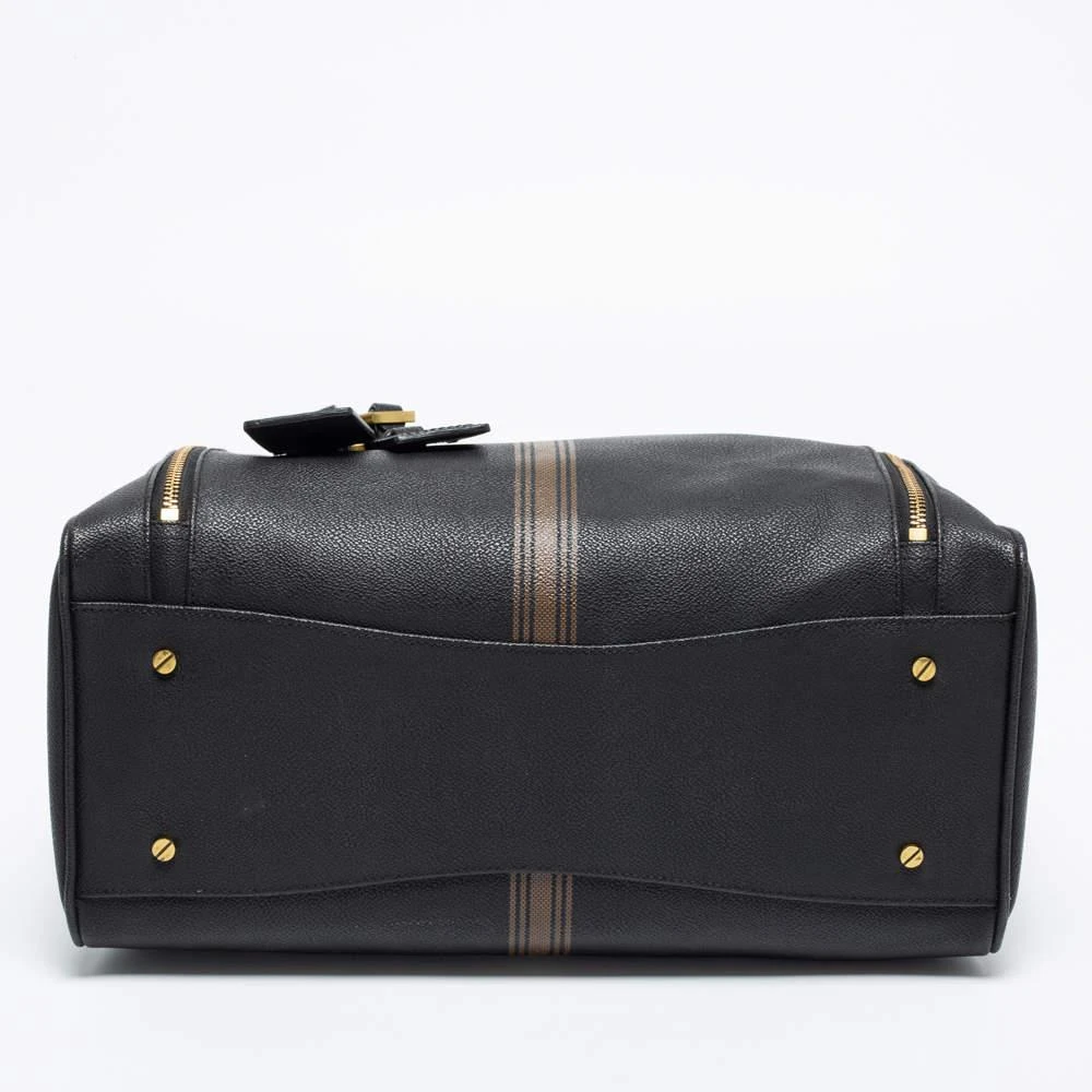 Tory Burch Black Leather Striped Boston Bag 商品