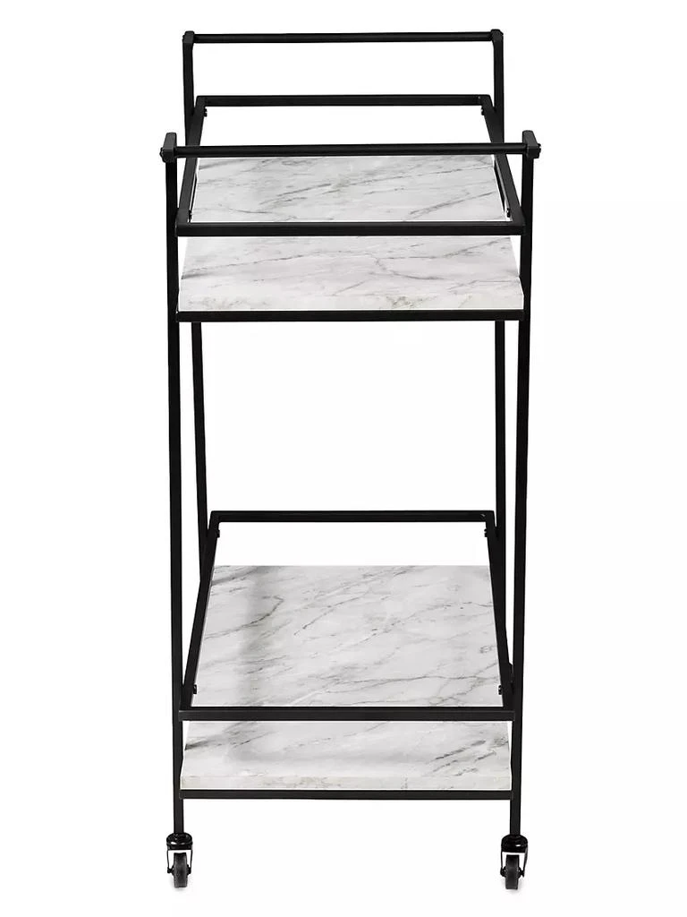 商品Honey Can Do|Two-Tier Faux Marble Rolling Bar Cart,价格¥1197,第3张图片详细描述