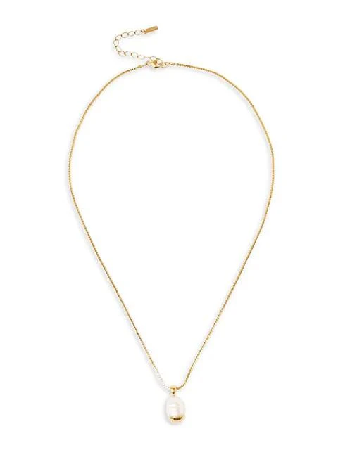 商品Chan Luu|18K Gold-plated Pearl Pendant Necklace,价格¥942,第2张图片详细描述