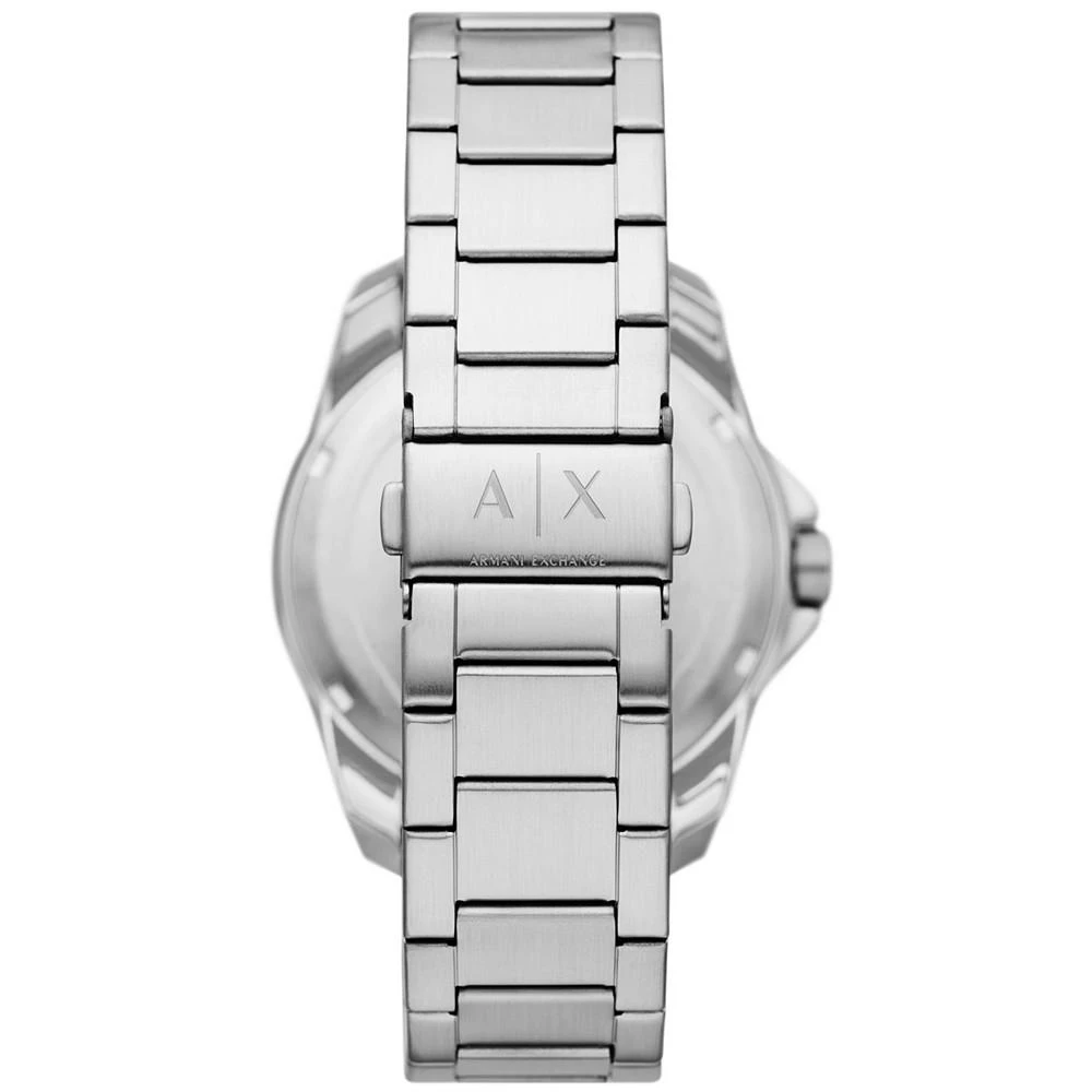 商品Armani Exchange|Men's Quartz Three Hand Date Silver-Tone Stainless Steel Watch 44mm,价格¥1469,第3张图片详细描述