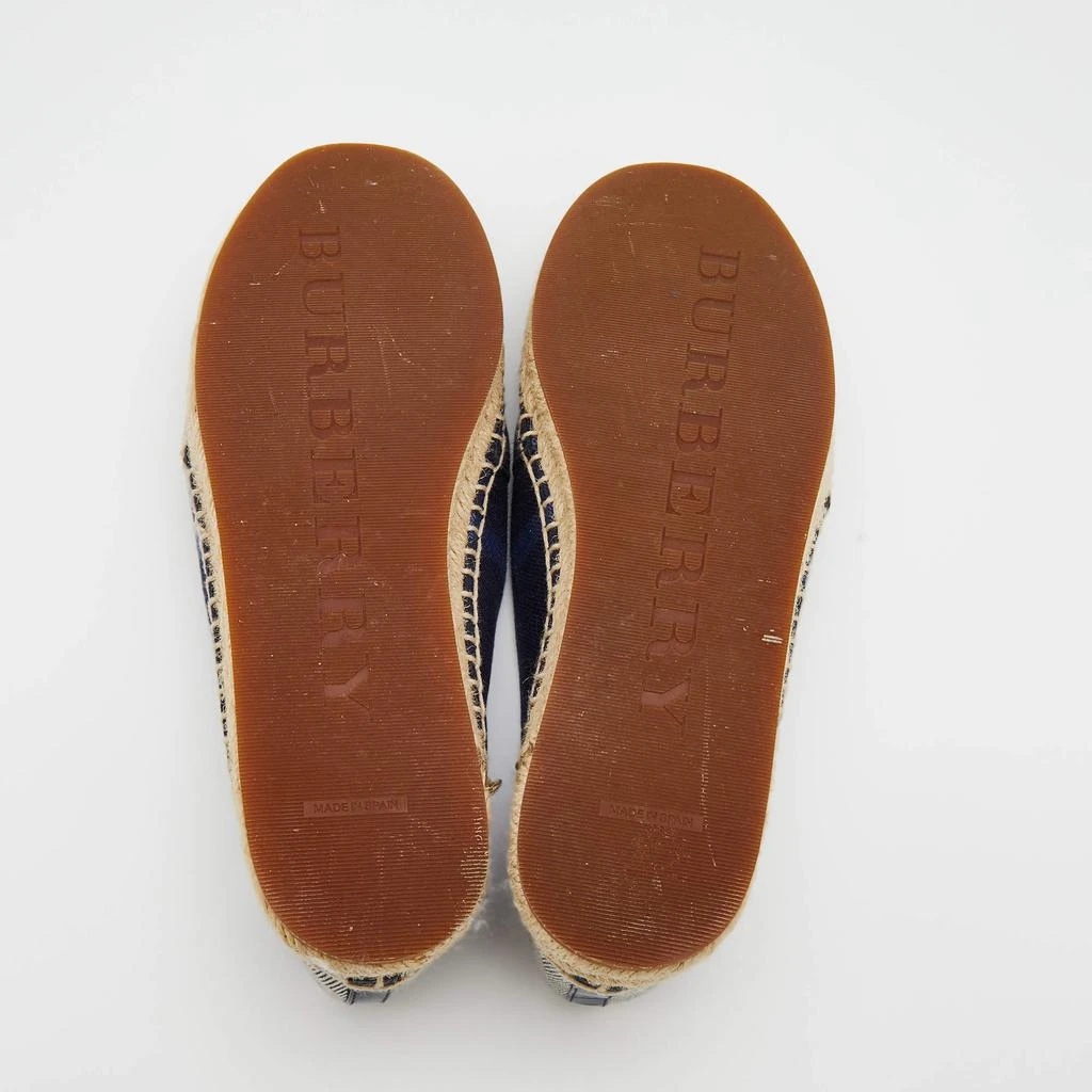 Burberry Navy Blue House Check Canvas Espadrilles Flats Size 38 商品