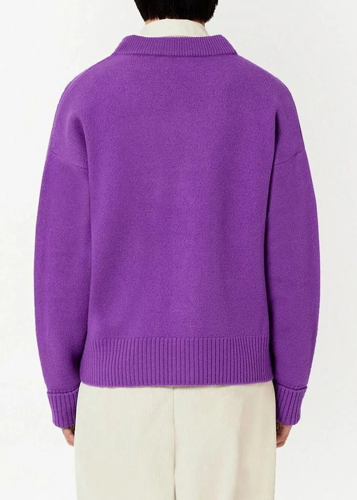 商品AMI|AMI Alexandre Mattiussi Purple Ami De Coeur Cardigan,价格¥3778,第4张图片详细描述