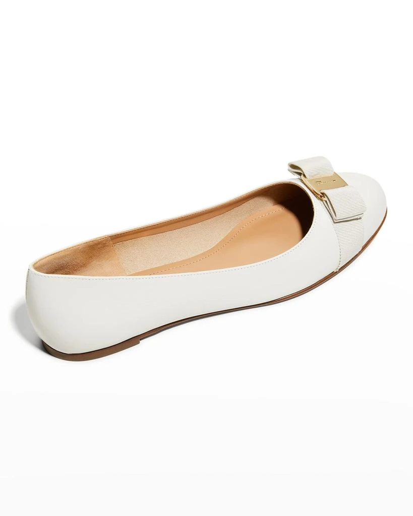 商品Salvatore Ferragamo|Varina 22 Bow Leather Ballet Flats,价格¥3255,第3张图片详细描述