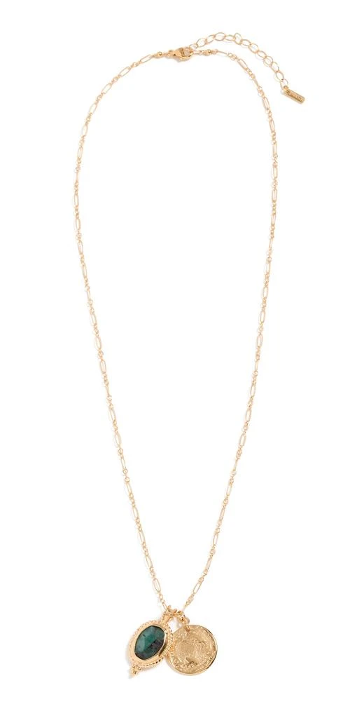 商品Chan Luu|Chan Luu 18K 镀金绿宝石吊坠项链,价格¥1300,第1张图片