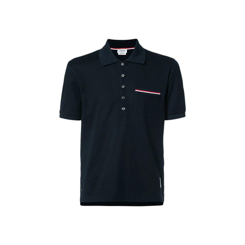 商品Thom Browne|THOM BROWNE 海军蓝色男士POLO衫 MJP022A-01455-415,价格¥1811,第1张图片