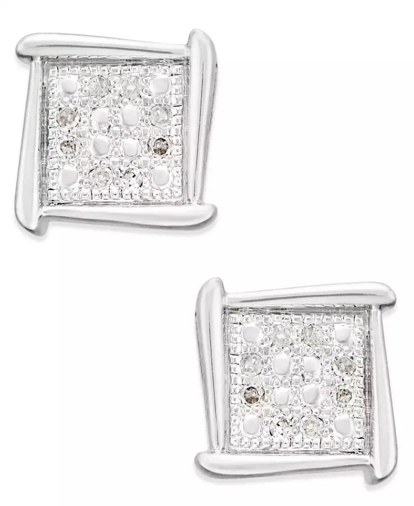 商品Macy's|Diamond Accent Square Stud Earrings in 10k White, Yellow or Rose Gold,价格¥752,第3张图片详细描述