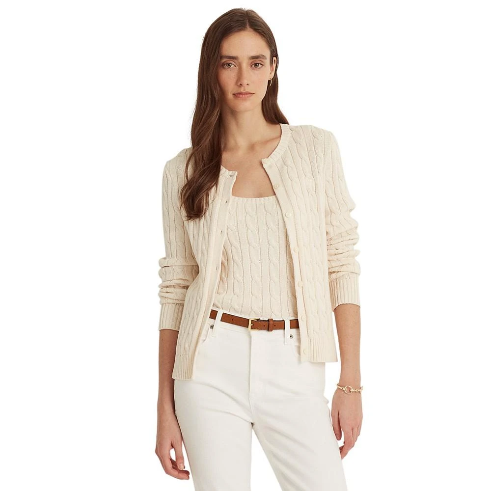 商品Ralph Lauren|Cable-Knit Cotton Cardigan Sweater,价格¥274,第1张图片