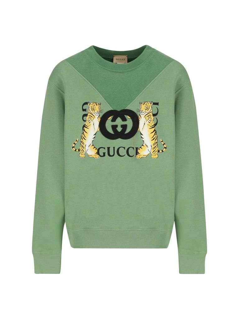 商品Gucci|Gucci Kids Logo Printed Crewneck Sweatshirt,价格¥1558,第1张图片