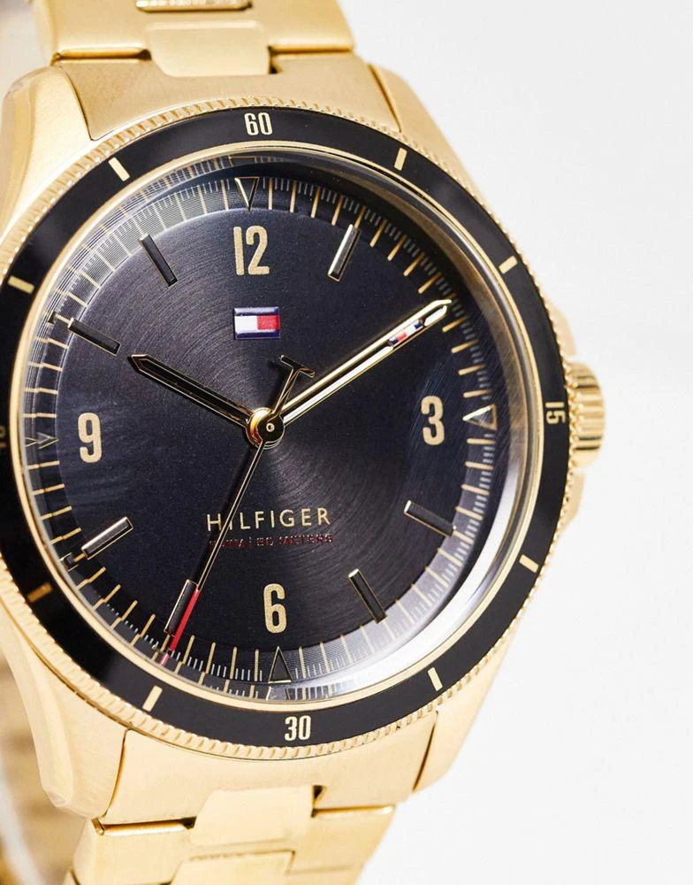 商品Tommy Hilfiger|Tommy Hilfiger black dial bracelet watch in gold 1791903,价格¥1385,第1张图片