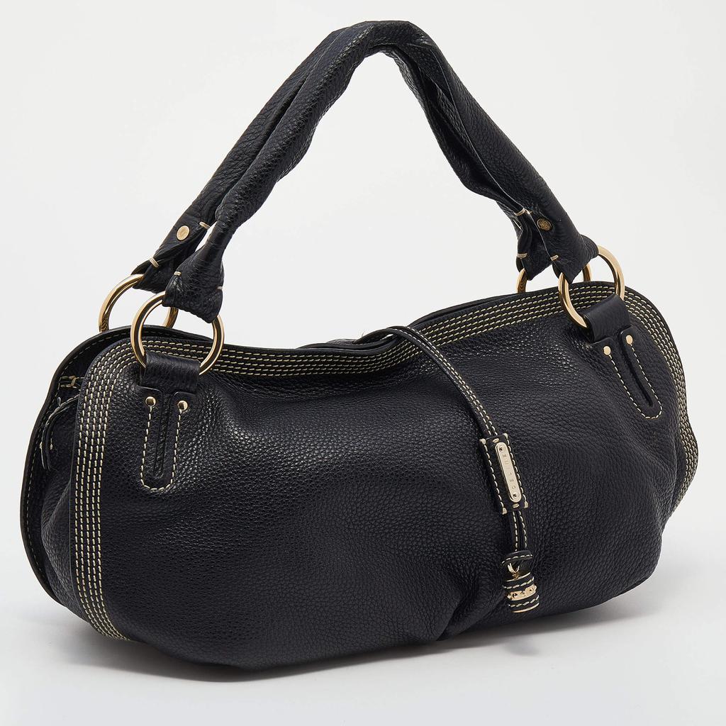 Celine Black Leather Satchel商品第3张图片规格展示