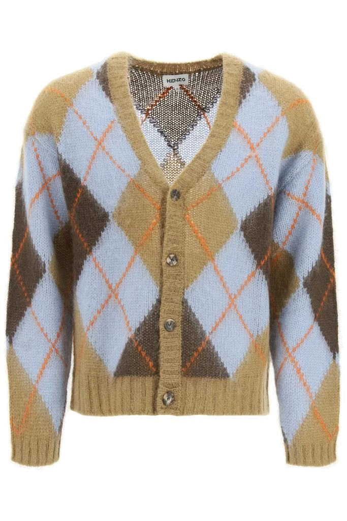 商品Kenzo|WOOL AND MOHAIR ARGYLE CARDIGAN,价格¥1578,第1张图片