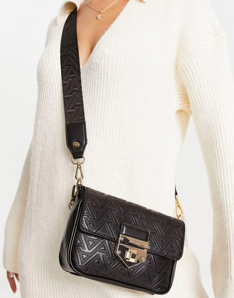 商品ALDO|ALDO Aroinad cross body bag in black monogram,价格¥409,第1张图片