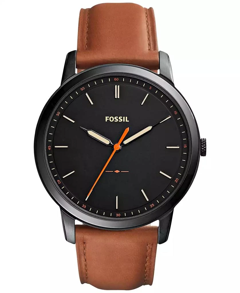 商品Fossil|Men's The Minimalist Brown Leather Strap Watch 44mm FS5305,价格¥985,第1张图片