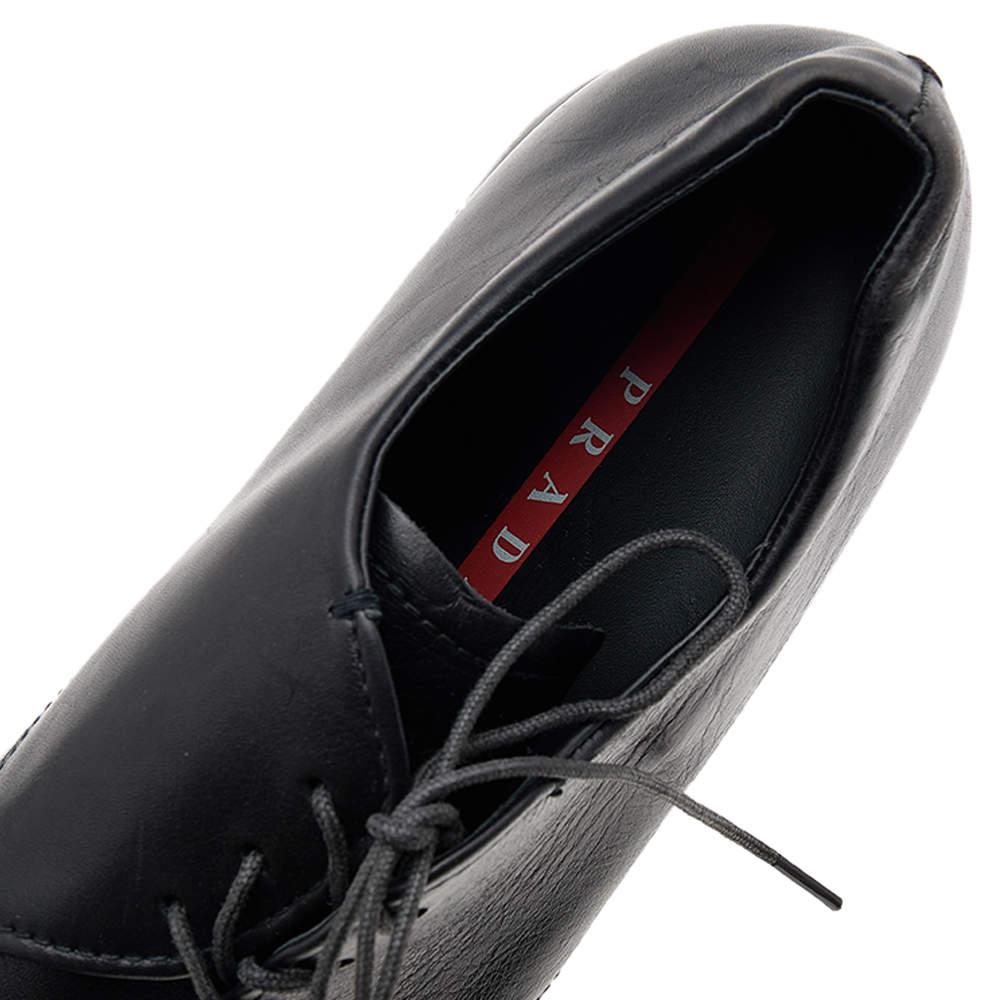 Prada Sport Black Leather Lace Up Derby Size 43.5商品第7张图片规格展示