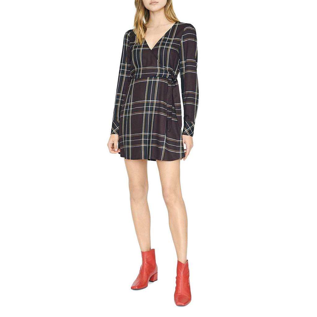 Sanctuary Womens Upbeat Faux Wrap Plaid Party Dress商品第3张图片规格展示