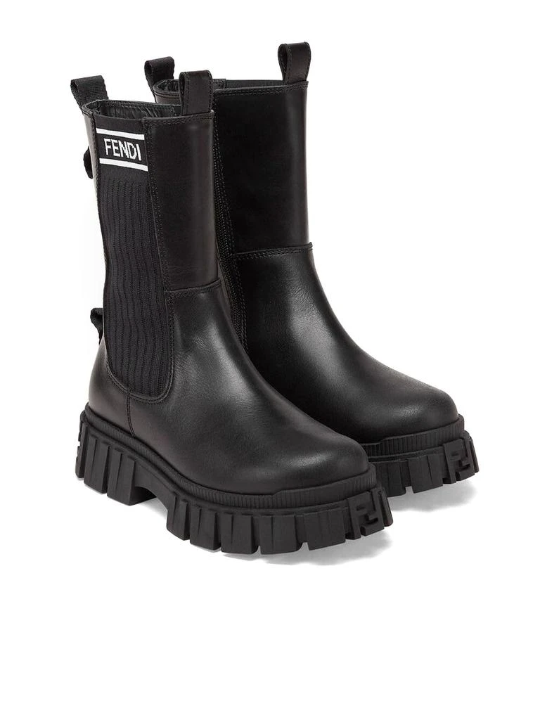 商品Fendi|Black Leather Junior Biker Boots,价格¥4150,第2张图片详细描述