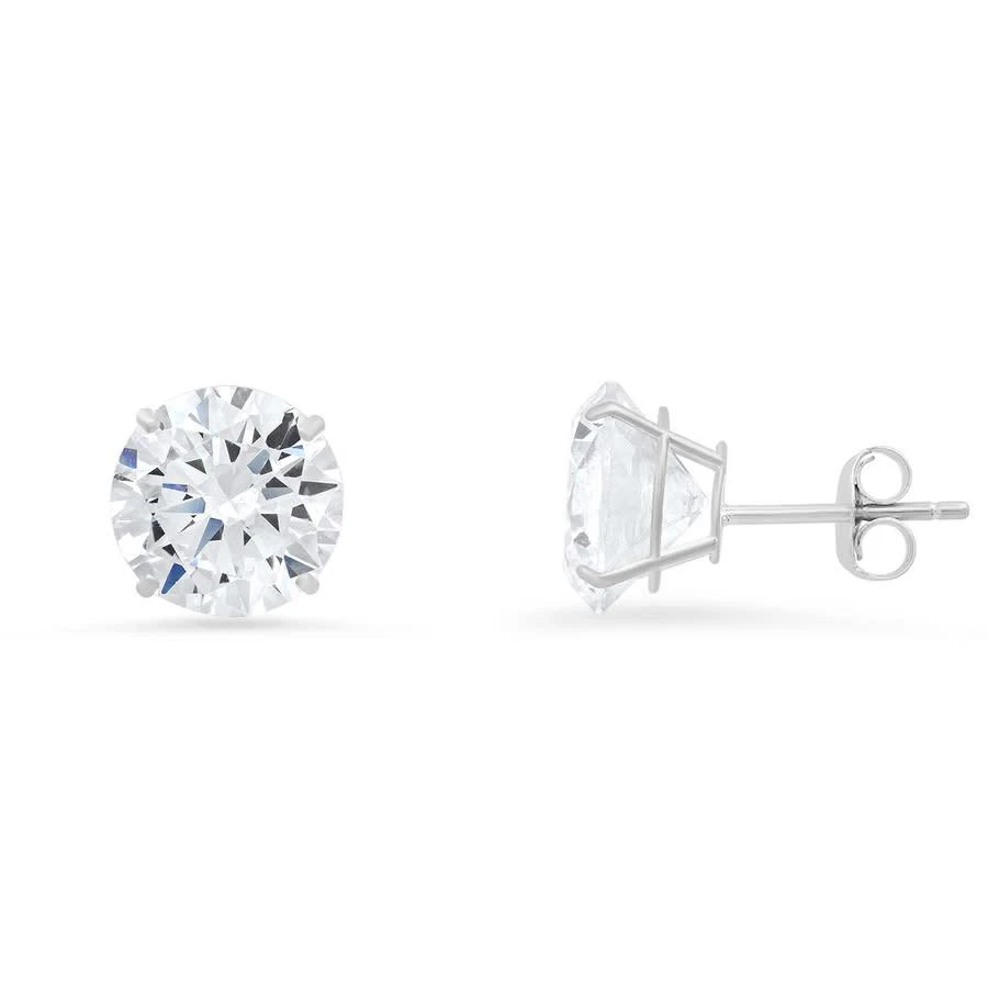 商品Kylie Harper|10k White Gold 8mm Round-cut Cubic Zirconia  CZ Stud Earrings,价格¥632,第1张图片