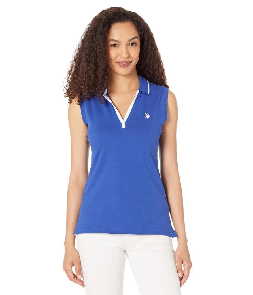 商品U.S. POLO ASSN.|Open Placket Sleeveless Polo Shirt,价格¥108-¥211,第1张图片