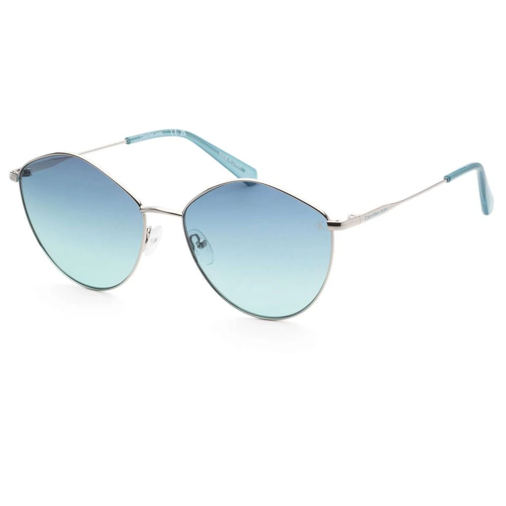 商品Calvin Klein|Calvin Klein Women's Silver Geometric Sunglasses,价格¥151,第1张图片