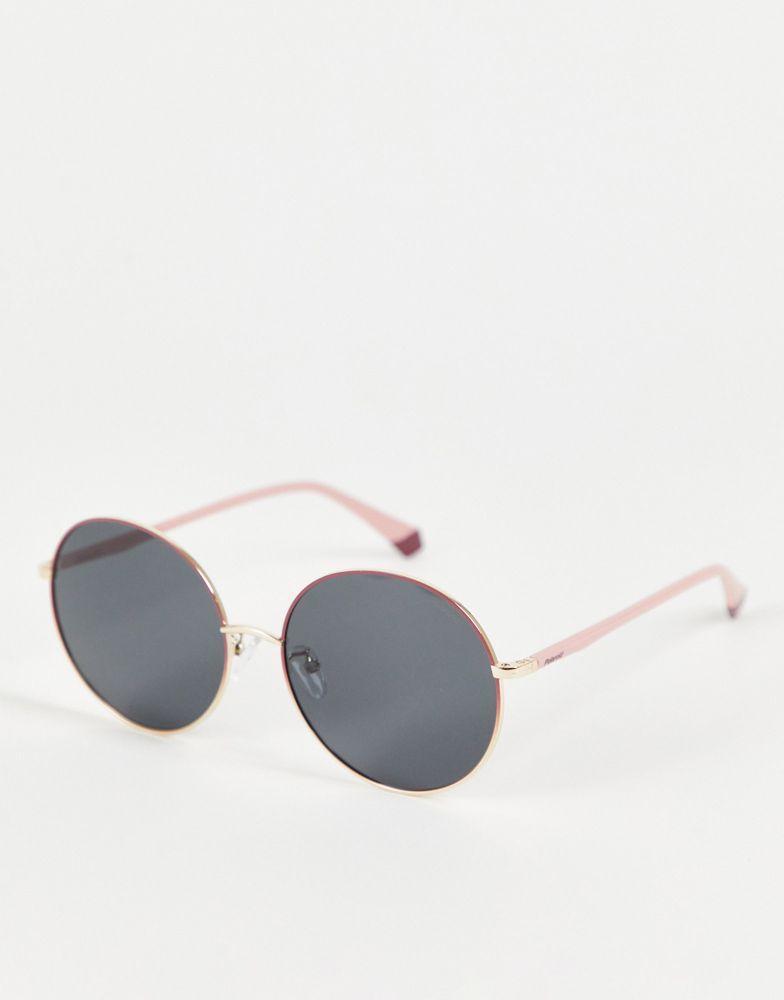 商品Polaroid|Polaroid retro round sunglasses in pink PLD 4105/G/S,价格¥157,第1张图片