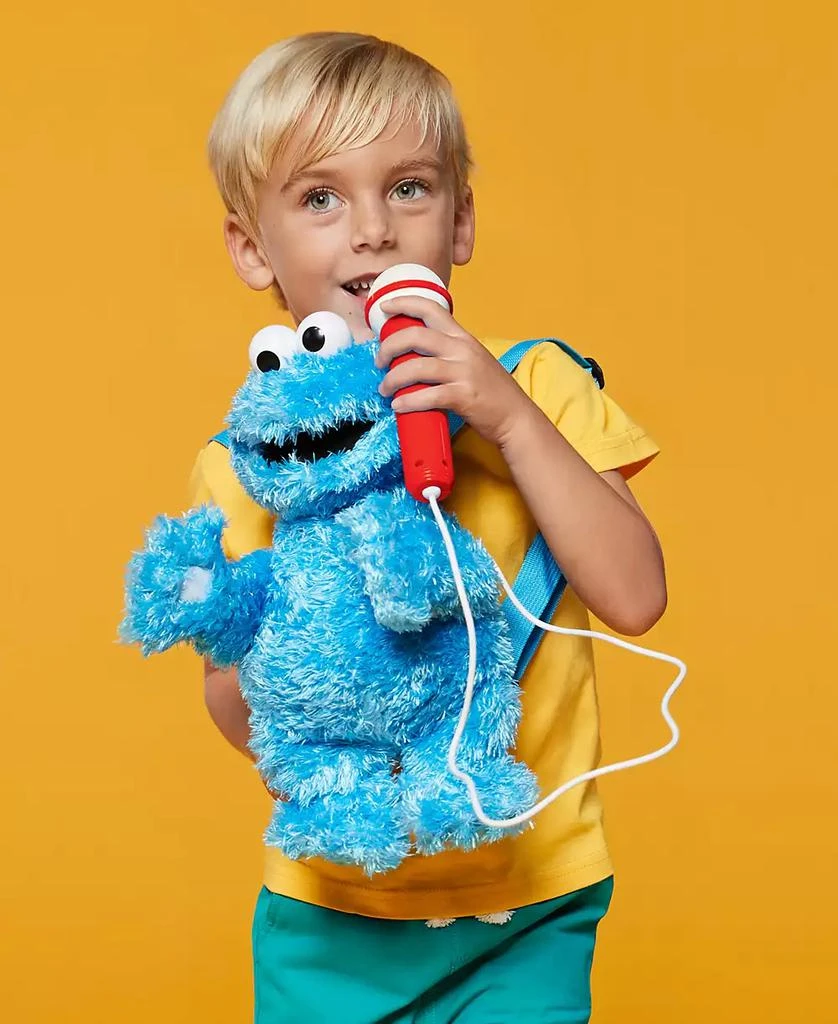 商品Singing Machine|Plush Toy Karaoke Backpack with Microphone, Speaker, Songs Sound Effects, Sesame Street Cookie Monster,价格¥306,第3张图片详细描述