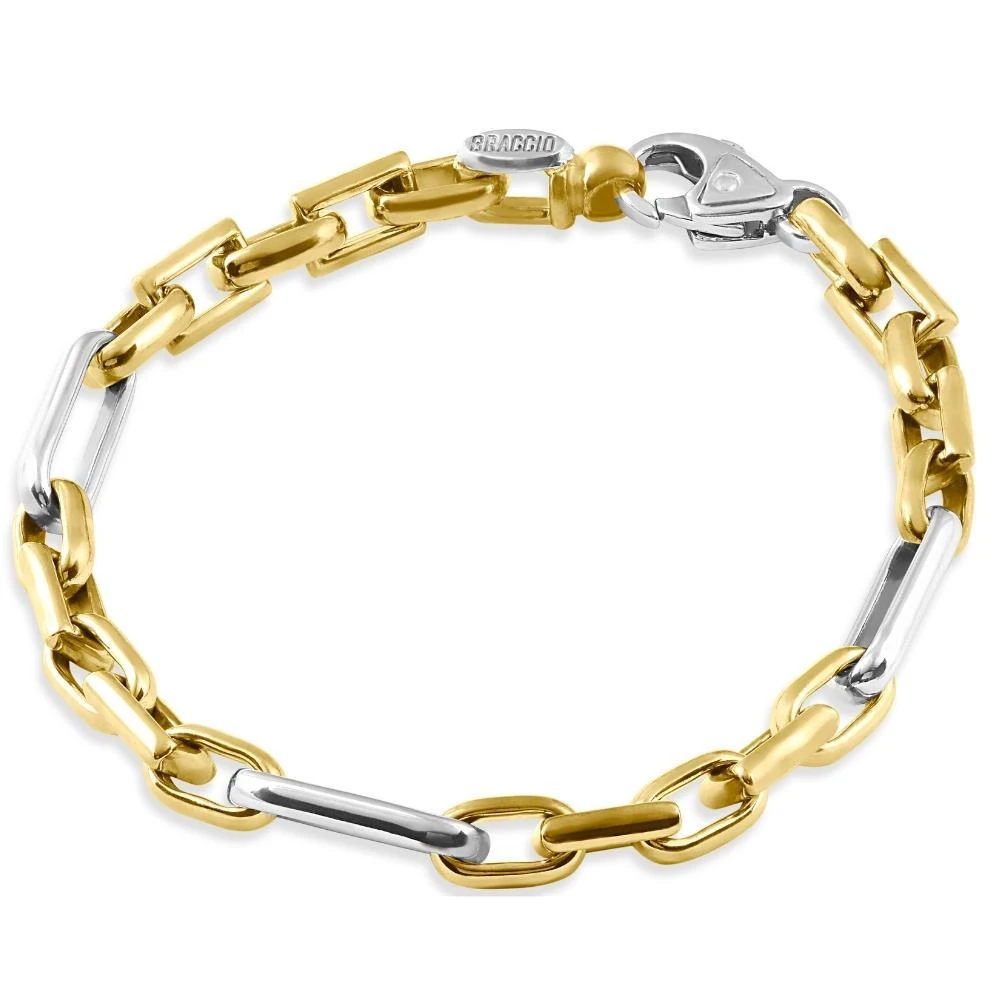 商品Pompeii3|Men's Figaro 14k Gold (33gram) or Platinum (53gram) 6.5mm Link Bracelet 8.75",价格¥22257,第1张图片