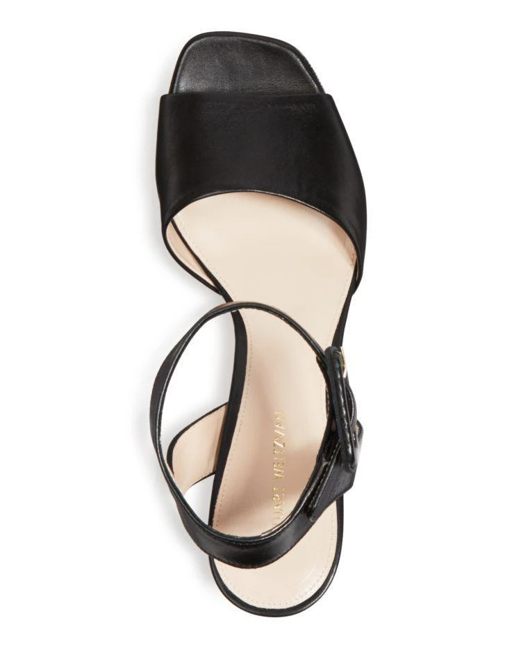 商品Stuart Weitzman|Women's Newdeal Leather Platform Ankle Strap Sandals,价格¥1909,第3张图片详细描述