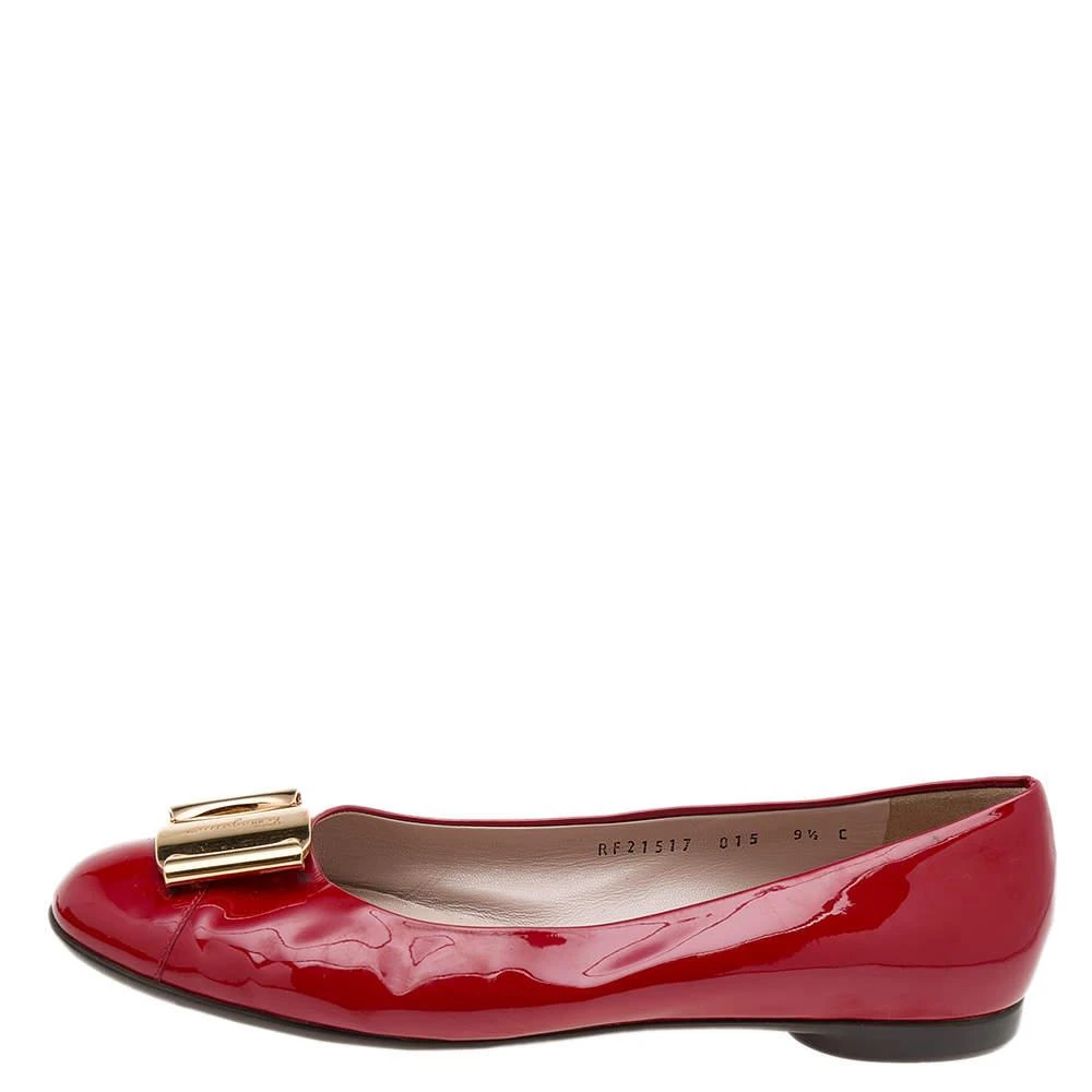 商品[二手商品] Salvatore Ferragamo|Salvatore Ferragamo Red Patent Leather Sun Ballet Flats Size 40,价格¥3050,第2张图片详细描述
