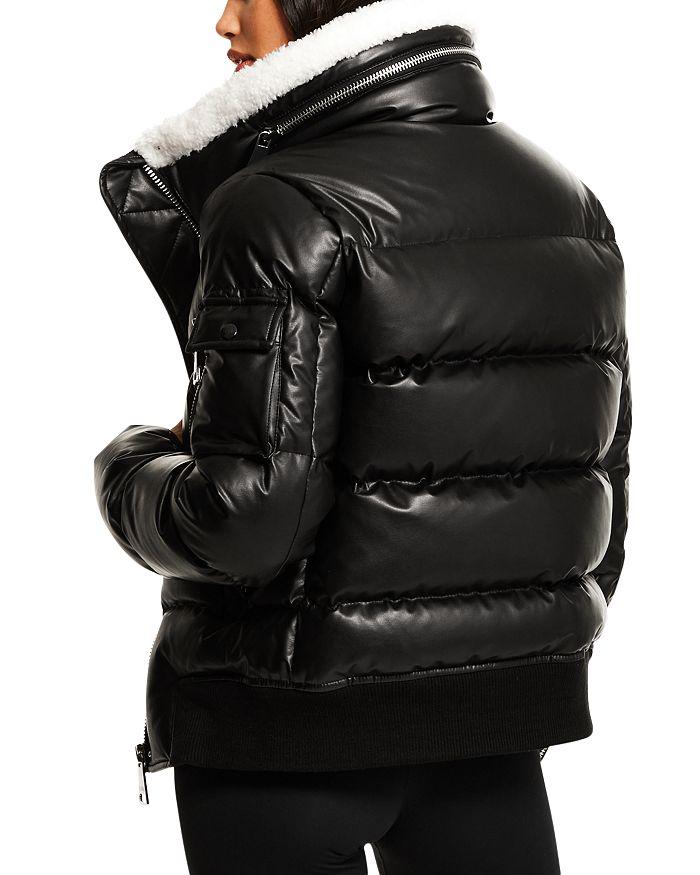 Allegra Faux Leather Puffer Coat商品第6张图片规格展示