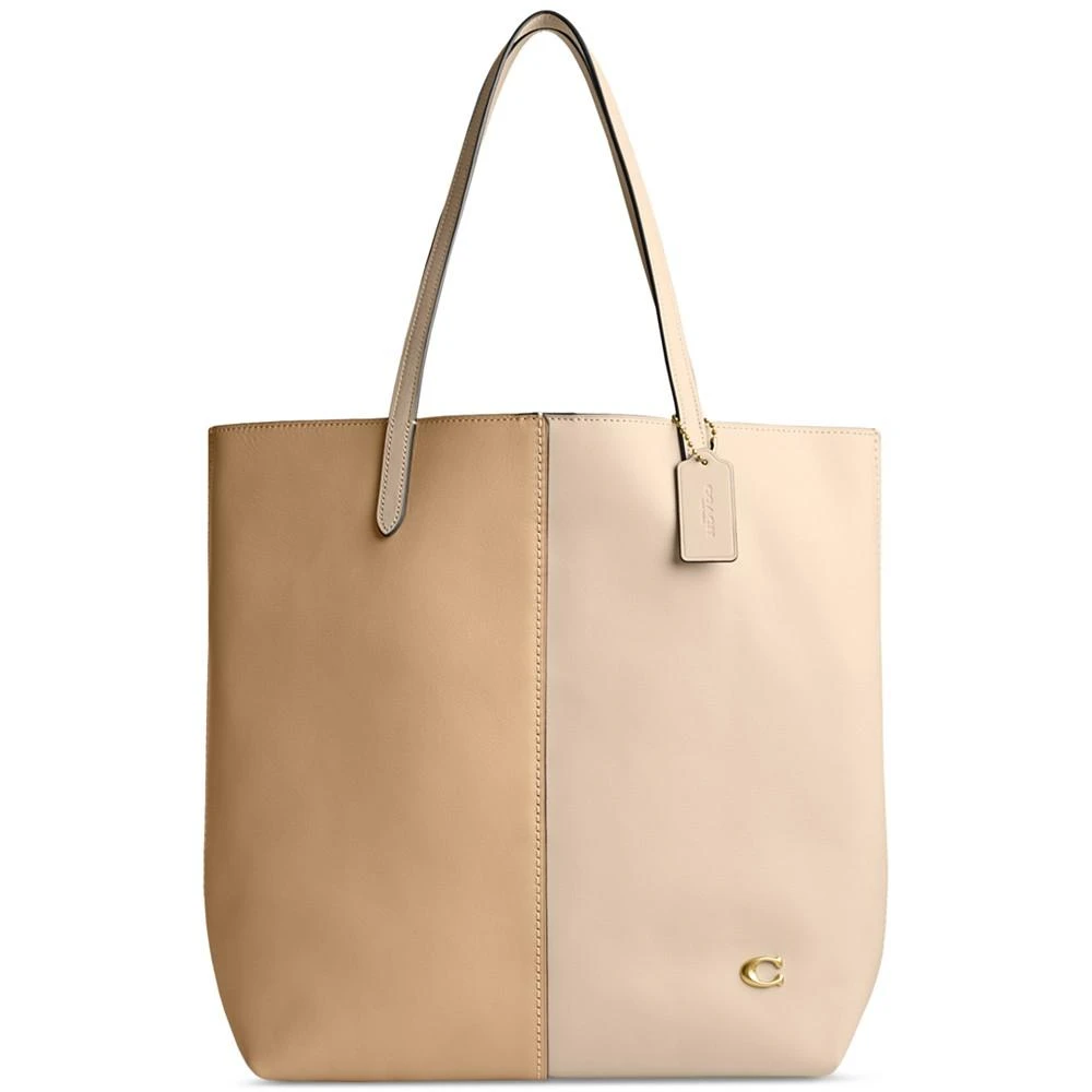 商品Coach|North Colorblock Leather Medium Tote,价格¥1776,第1张图片