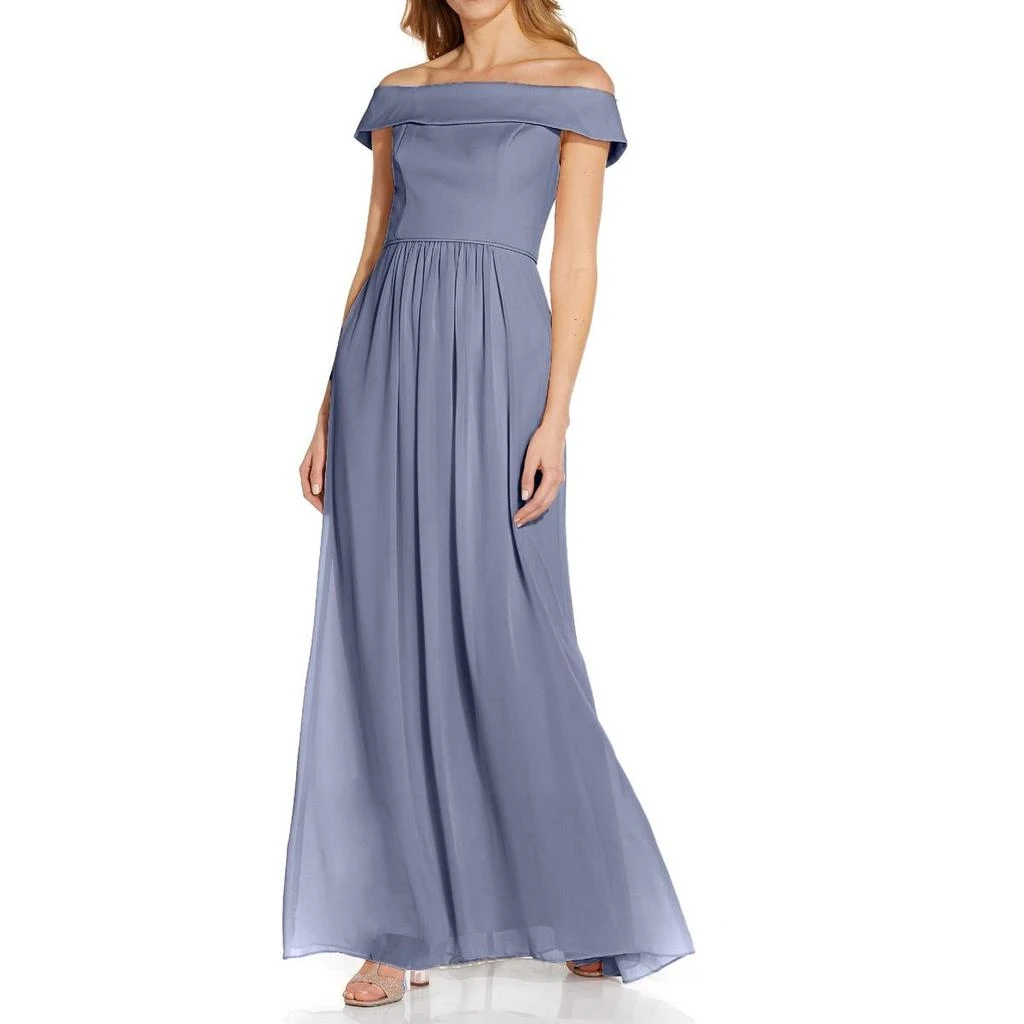 商品Adrianna Papell|Adrianna Papell Womens Chiffon Off-The-Shoulders Evening Dress,价格¥139,第2张图片详细描述