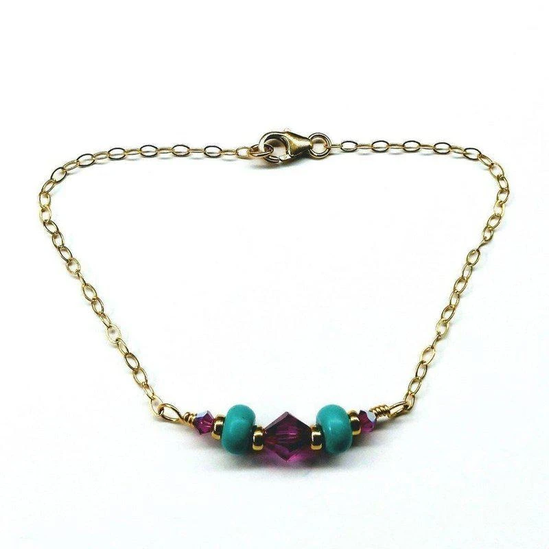 商品Alexa Martha Designs|Gold Filled Pink Turquoise Gemstone Bracelet,价格¥348,第2张图片详细描述