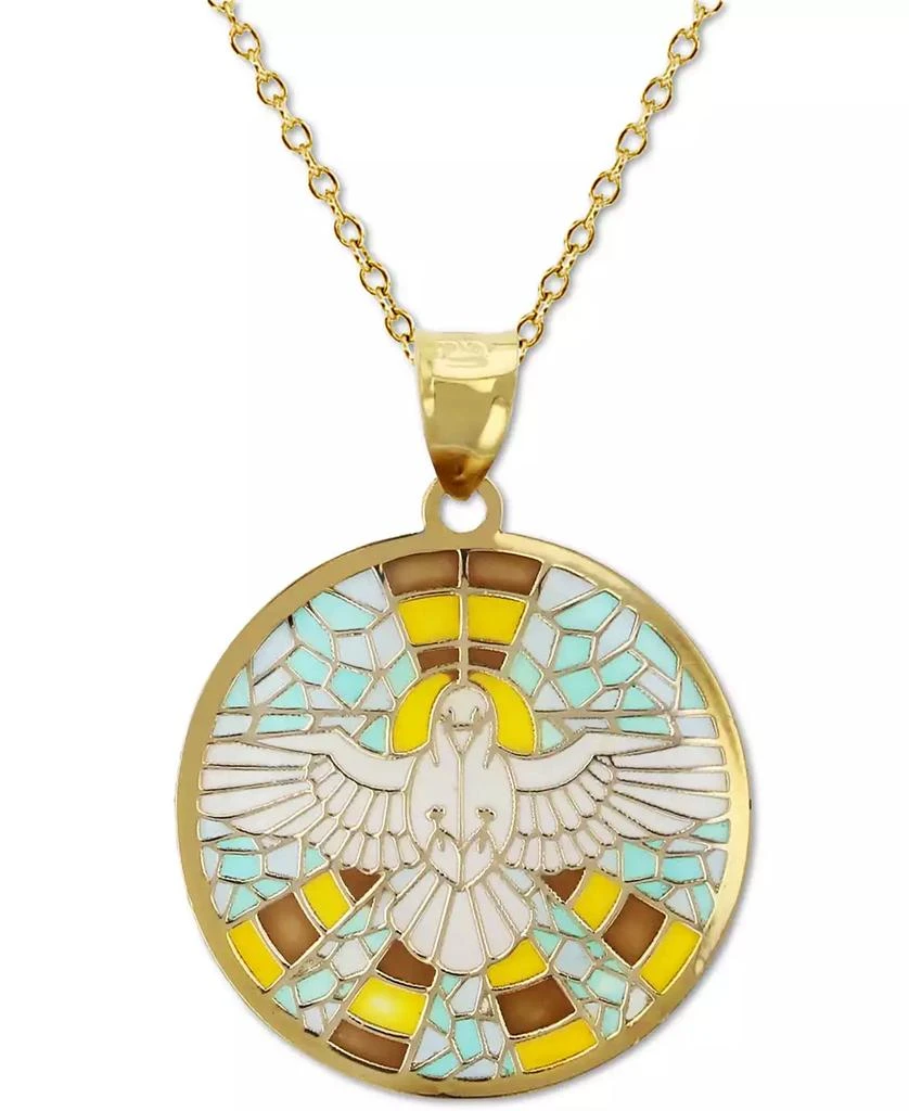 商品Macy's|Enamel Landing Dove 18" Pendant Necklace in 14k Gold,价格¥924,第1张图片