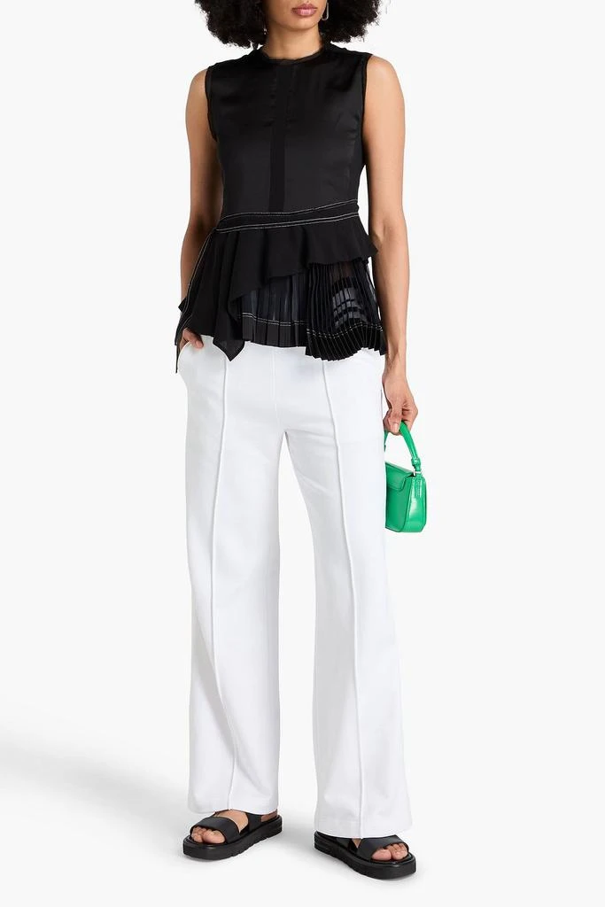 商品3.1 Phillip Lim|Layered pleated chiffon and satin top,价格¥2062,第2张图片详细描述