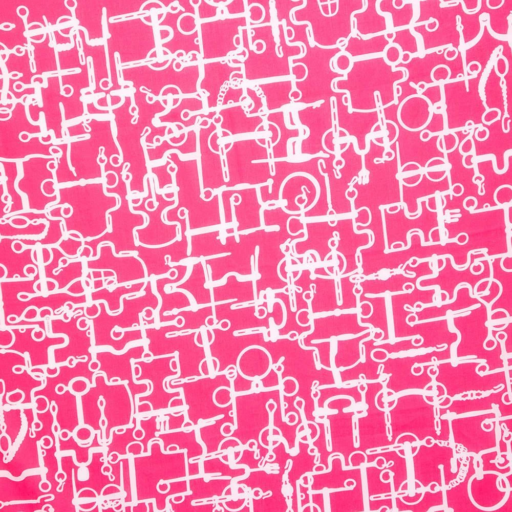 商品[二手商品] Hermes|Hermes Pink Stirrup Printed Cotton Square Scarf,价格¥2353,第3张图片详细描述