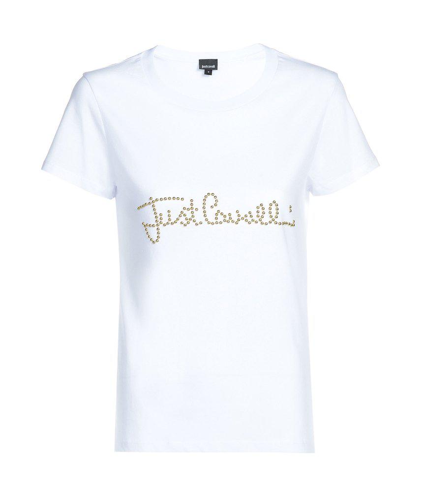 Just Cavalli Logo Embellished Crewneck T-Shirt商品第1张图片规格展示