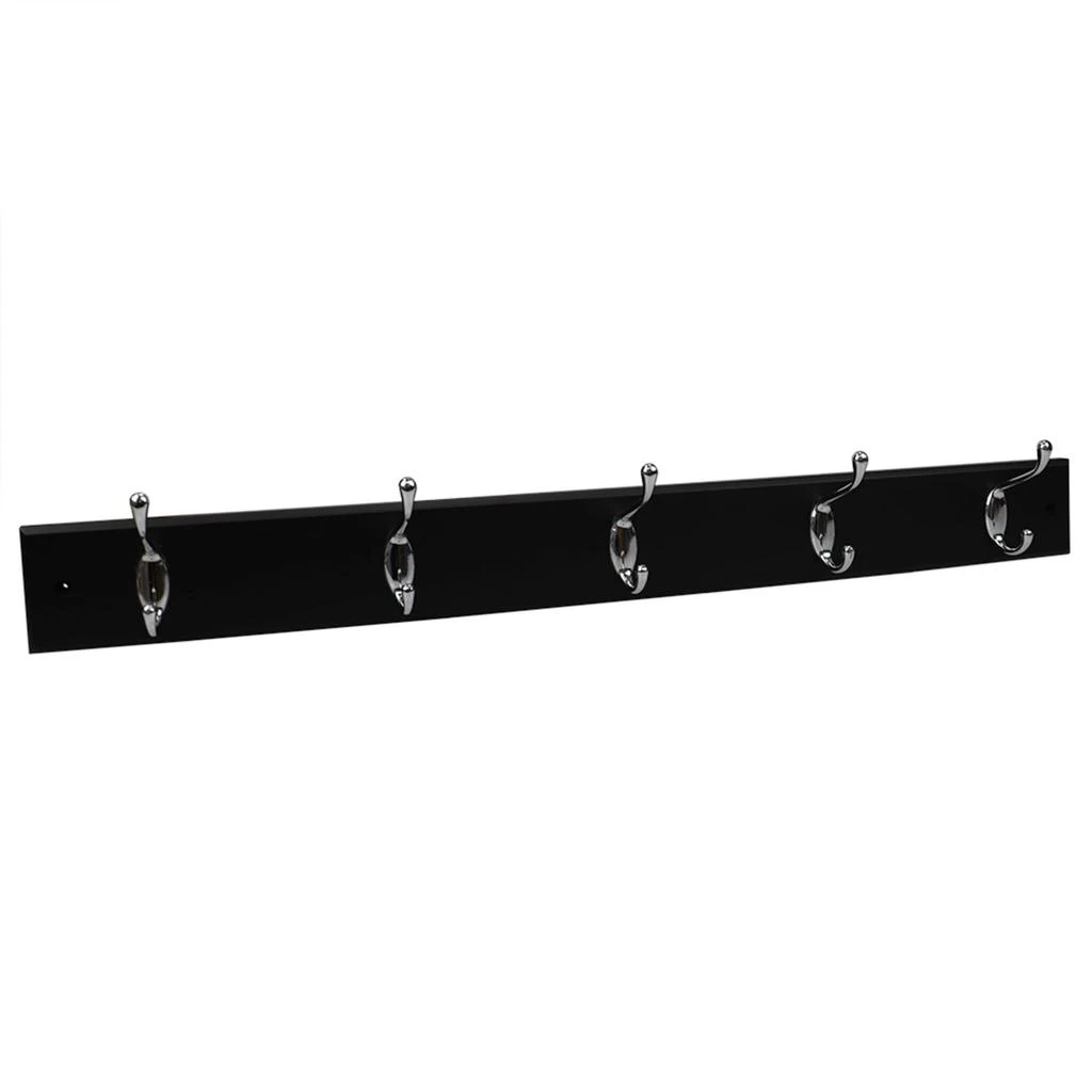 商品Home Basics|Home Basics 5 Double Hook Wall Mounted Hanging Rack, Black,价格¥159,第4张图片详细描述