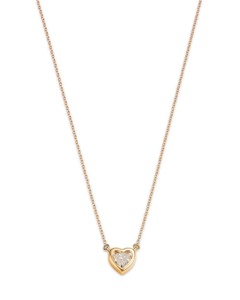 商品Moon & Meadow|14K Yellow Gold Lab Grown Diamond Heart Pendant Necklace, 16-20",价格¥6429,第1张图片