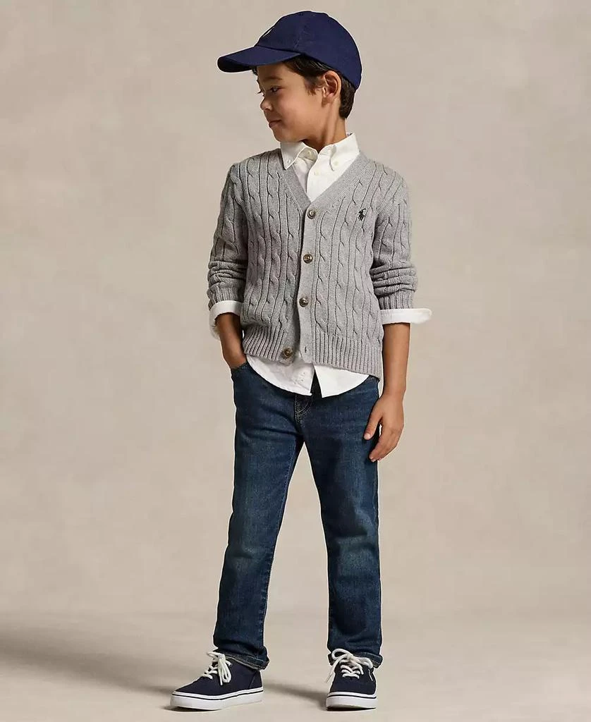 商品Ralph Lauren|Toddler and Little Boys Cable-Knit Cotton V-Neck Cardigan Sweater,价格¥494,第3张图片详细描述