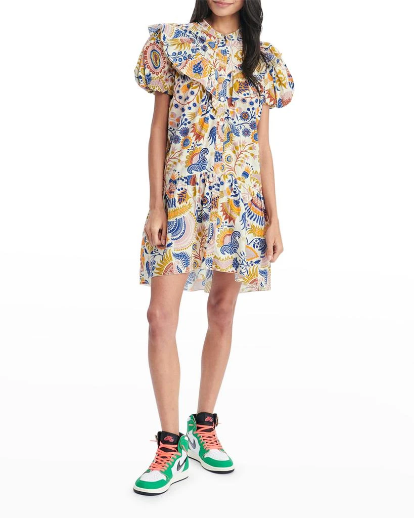 商品Love The Label|Tatiana Ruffle-Yoke Puff-Sleeve Mini Dress,价格¥1278,第1张图片