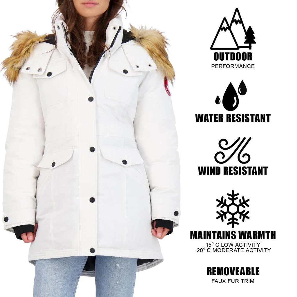 Canada Weather Gear Parka Coat for Women-Insulated Faux Fur Hooded Winter Jacket 商品